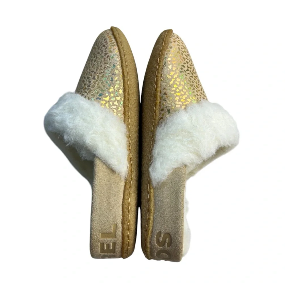 Sorel NEW Nakiska Slide II Ceramic Gum Tan Slippers Girls Youth Size 2, 3, 4, 5